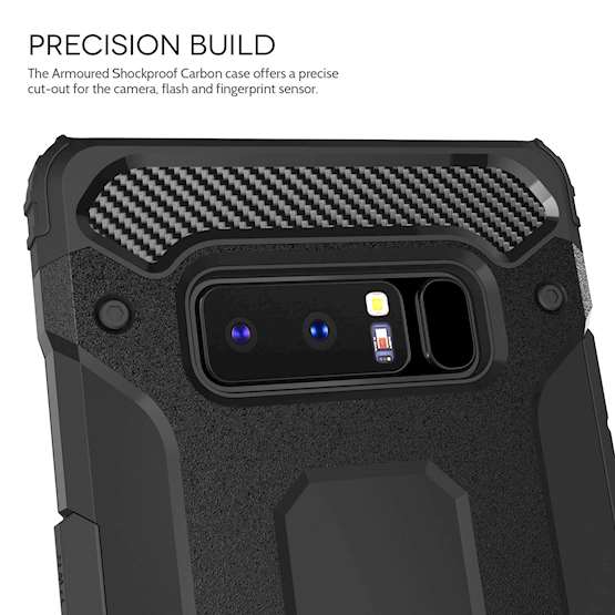 Caseflex Samsung Galaxy Note 8 Armoured Shockproof Carbon Case - Black