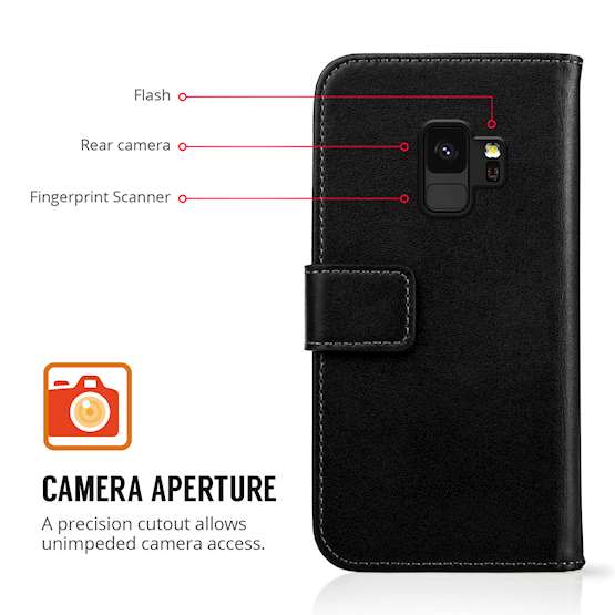 Caseflex Samsung Galaxy S9 Genuine Leather Wallet - Black