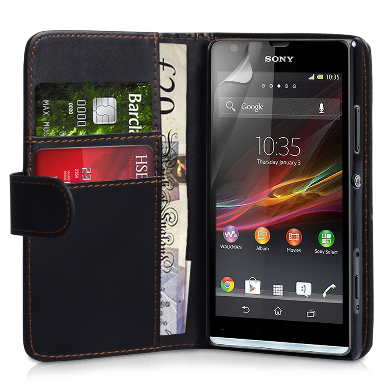 YouSave Accessories Sony Xperia SP Leather Effect Wallet Case - White