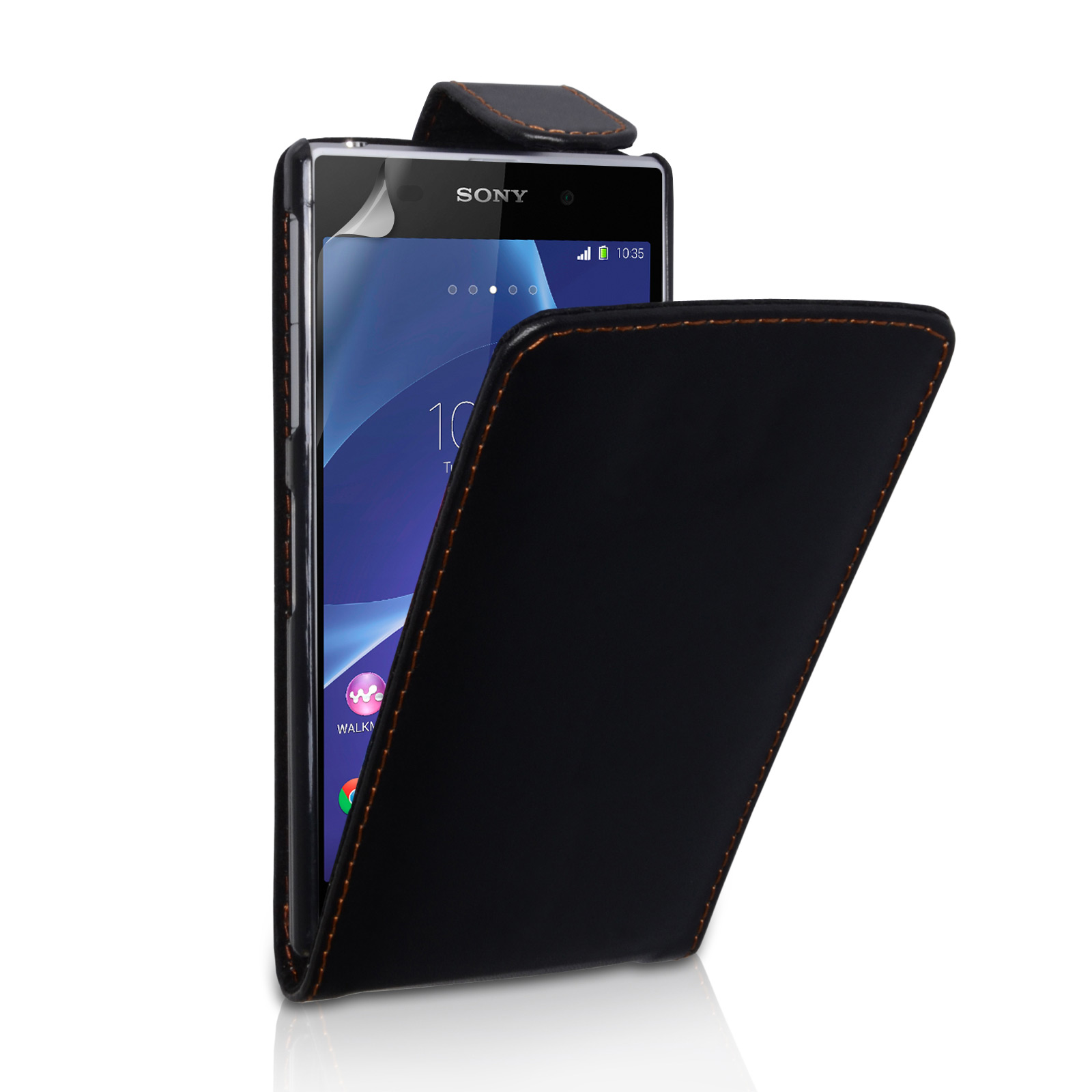 YouSave Accessories Sony Xperia Z2 Leather-Effect Flip Case - Black