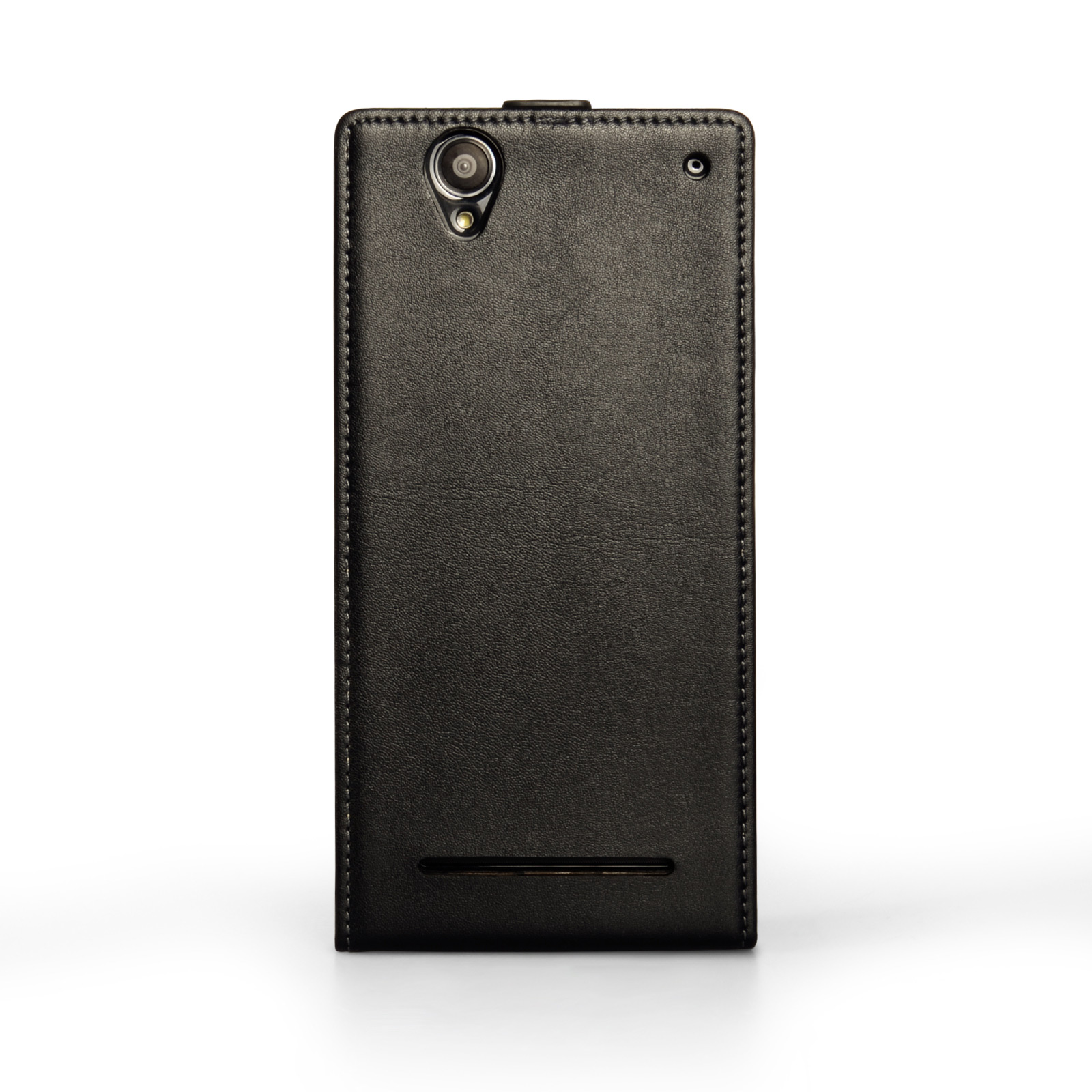 Caseflex Sony Xperia T2 Ultra Real Leather Flip Case - Black