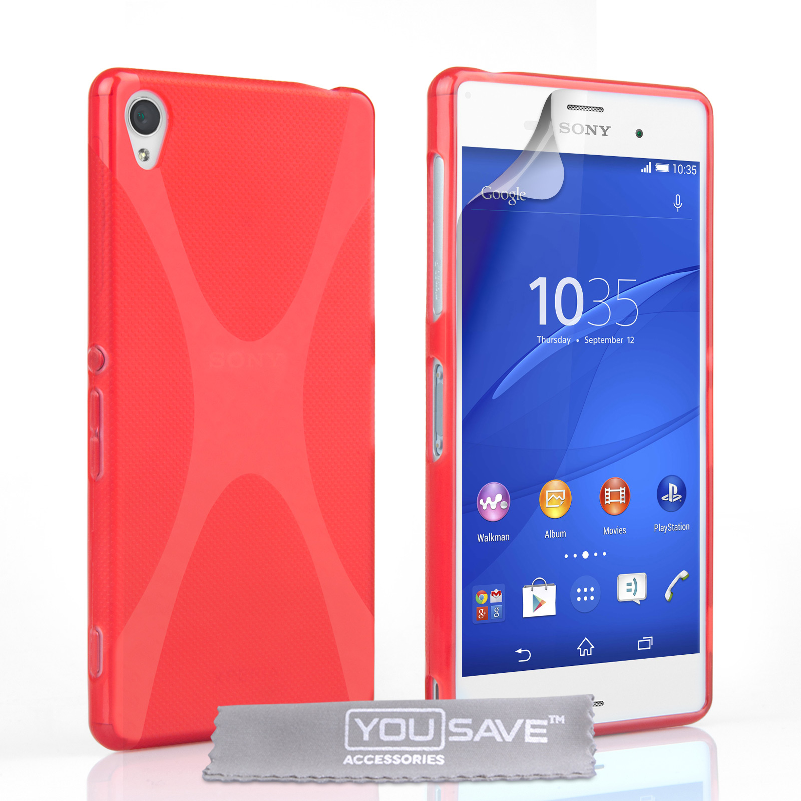 YouSave Accessories Sony Xperia Z3 Silicone Gel X-Line Case - Red