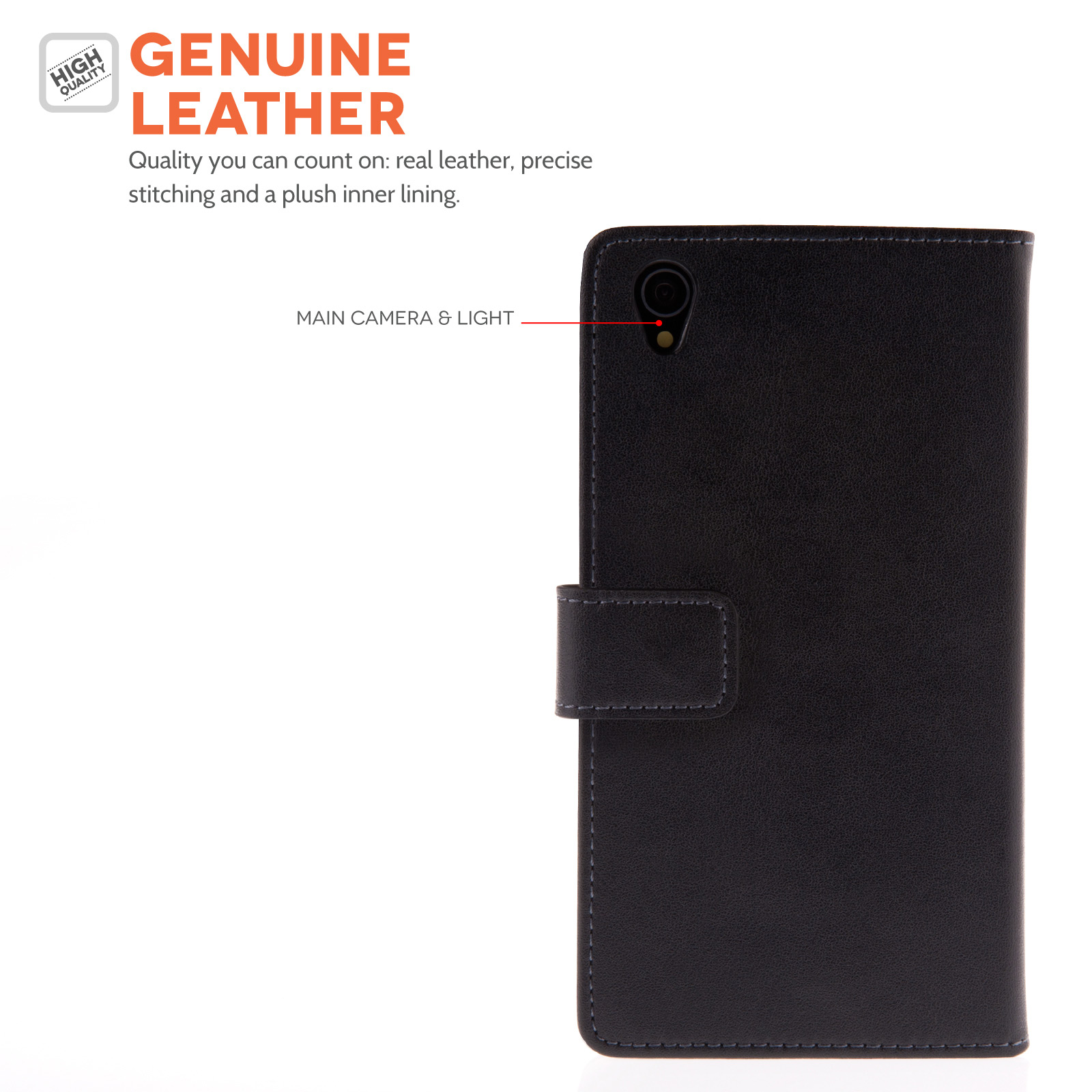 Caseflex Sony Xperia Z3 Real Leather Wallet Case - Black