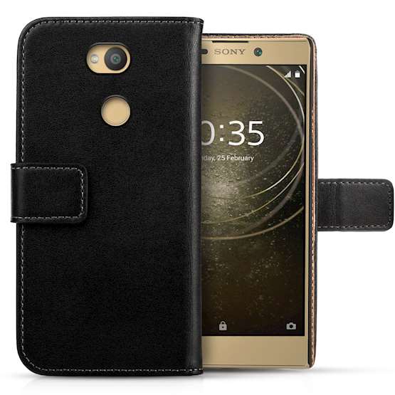 Sony Xperia L2 Real Leather Wallet - Black