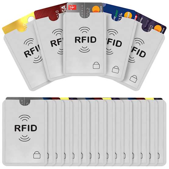 RFID Signal Blocking Card Sleeves - 20-Pack
