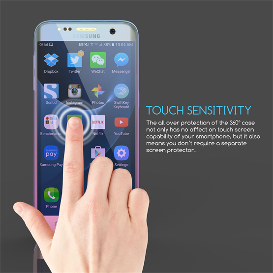 SAMSUNG GALAXY S7 EDGE FULL BODY 360 TPU GEL CASE  - BLUE & PURPLE