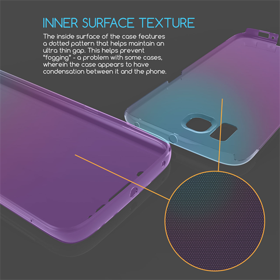 SAMSUNG GALAXY S6 EDGE FULL BODY 360 TPU GEL CASE  - BLUE & PURPLE