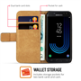 SAMSUNG GALAXY J5 (2017) REAL LEATHER WALLET - BLACK