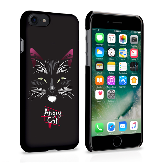 Caseflex iPhone 7 Angry Cat Black Case