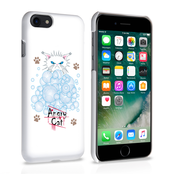 Caseflex iPhone 7 Angry Cat Bubbles Case