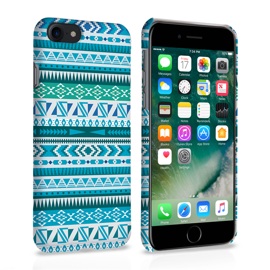 Caseflex iPhone 7 Aztec Aqua Pattern Case