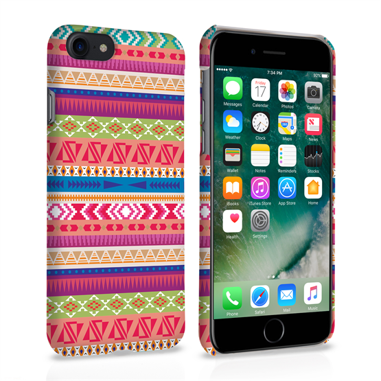 Caseflex iPhone 7 Aztec Green-Purple-Pink Case