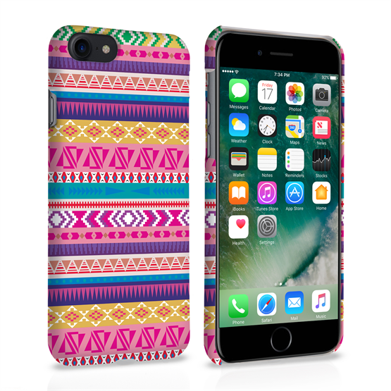 Caseflex iPhone 7 Aztec Yellow-Purple-Pink Case
