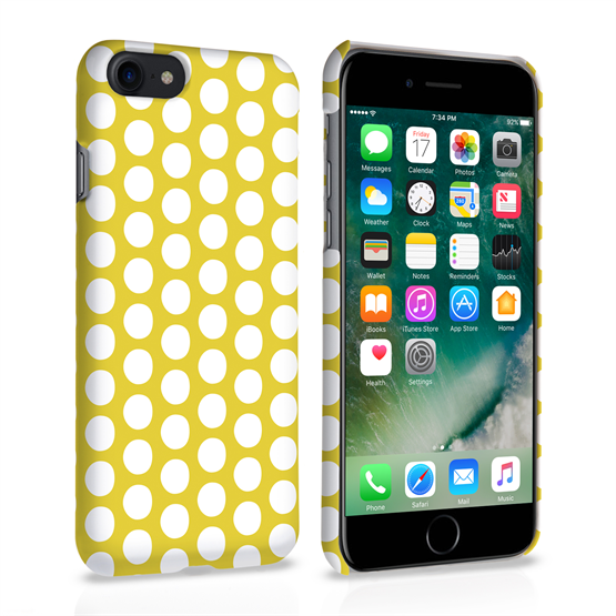 Caseflex iPhone 7 Lime Green Polka Dot Case