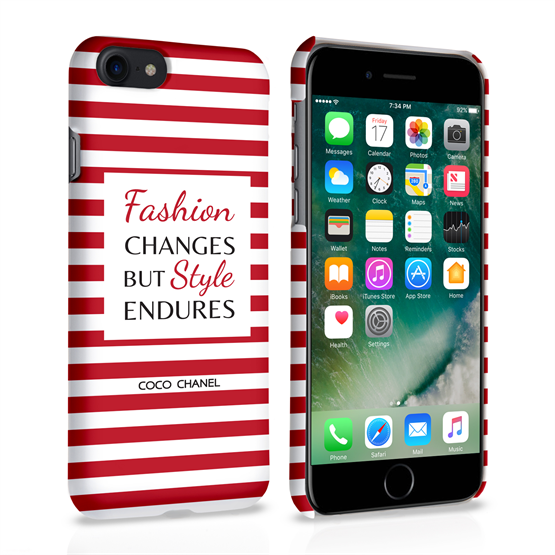 Caseflex iPhone 7 Chanel Fashion Changes Quote - Red-White Case