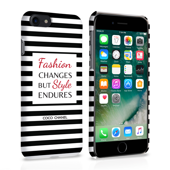 Caseflex iPhone 7 Chanel Fashion Changes Quote - Black-White Case