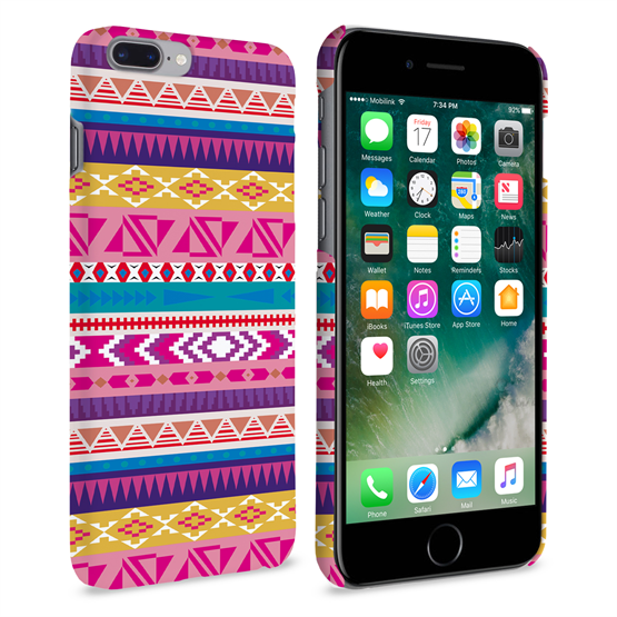 Caseflex iPhone 7 Plus Aztec Yellow-Purple-Pink Case 