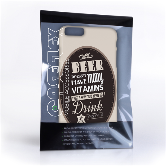 Caseflex iPhone 7 Plus Beer Label Quote - Brown Case 