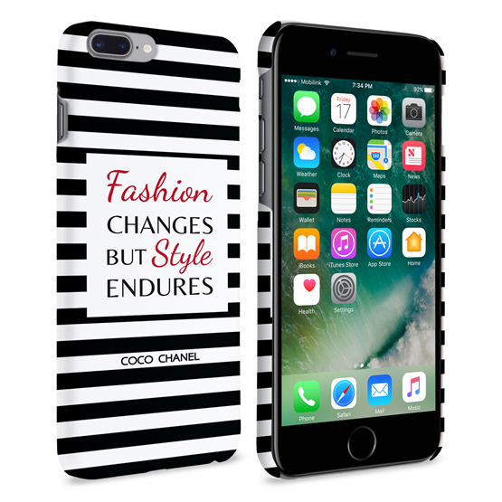 Caseflex iPhone 7 Plus Chanel Fashion Changes Quote - Black-White Case 