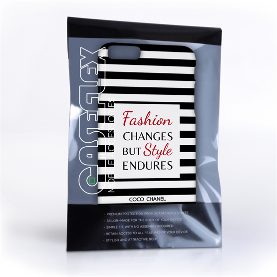 Caseflex iPhone 7 Plus Chanel Fashion Changes Quote - Black-White Case 