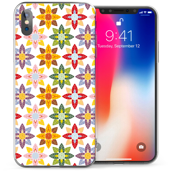Apple iPhone X Pastel Colours Flowers TPU Gel Case