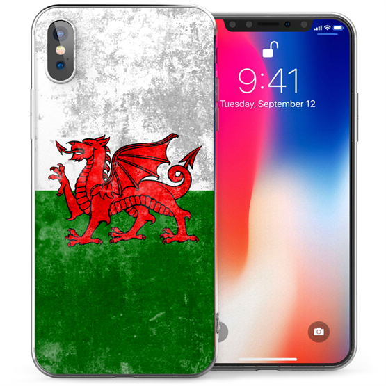 Apple iPhone X Welsh Dragon Retro Flag TPU Gel Case