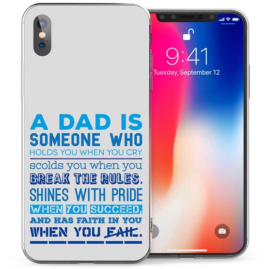 Apple iPhone X Dad Quote TPU Gel Case - Blue