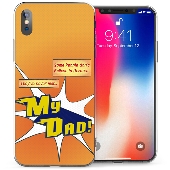 Apple iPhone X Dad Heroes TPU Gel Case - Orange