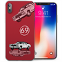 Apple iPhone X American Classic Car TPU Gel Case - Red