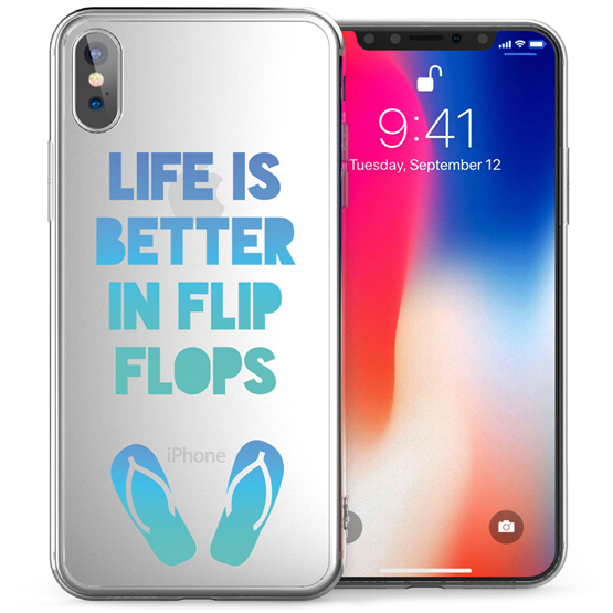 Apple iPhone X Flip Flops Funny Quote TPU Gel Case
