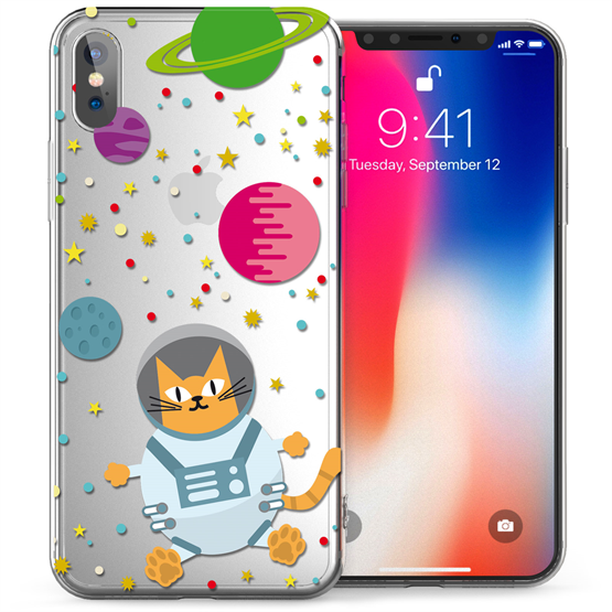 Apple iPhone X Astronaut Cat TPU Gel Case