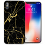 Apple iPhone X Marble Wallpaper TPU Gel Case - Black / Gold