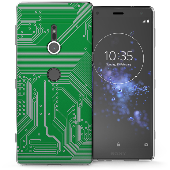 Sony Xperia XZ2 Circuit Board TPU Gel Case - Green