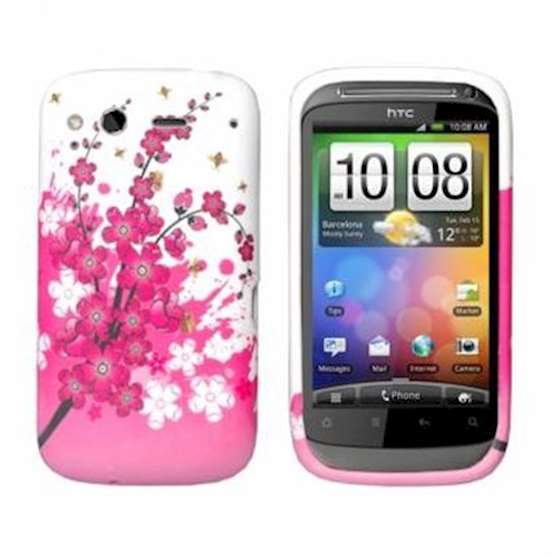 Yousave Accessories HTC Wildfire S Floral Bee Silicone Gel Case