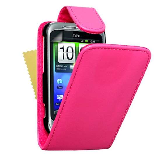 Yousave Accessories HTC Wildfire S PU Flip Hot Pink Case 