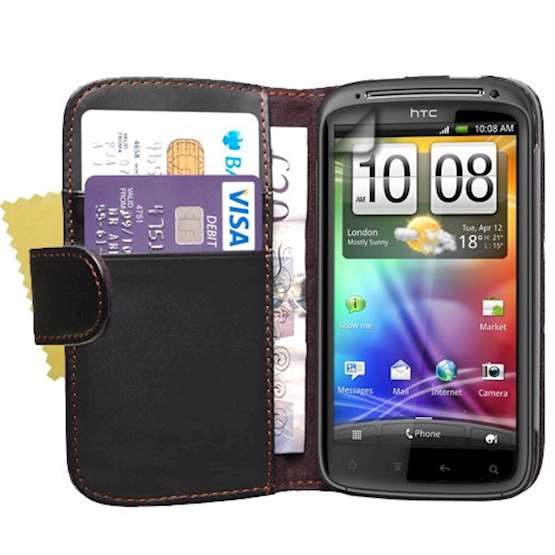 Yousave Accessories HTC Sensation Flip Pu Black Case