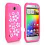 Yousave Accessories HTC Sensation Xl Hot Pink Floral Silicone Case