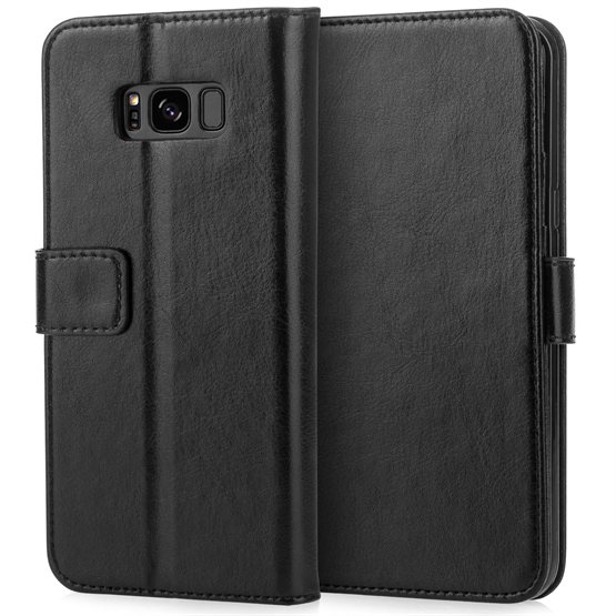 Caseflex Samsung Galaxy S8 Plus Real Leather ID Wallet Case - Black