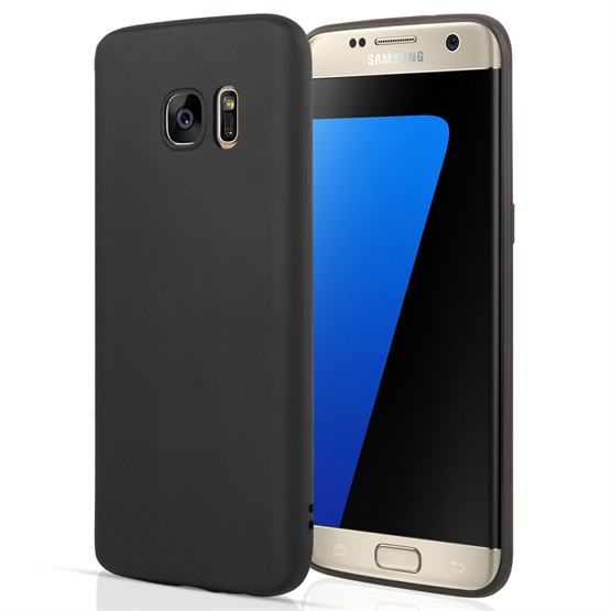 Samsung Galaxy S7 Edge Matte Silicone Gel Case - Black
