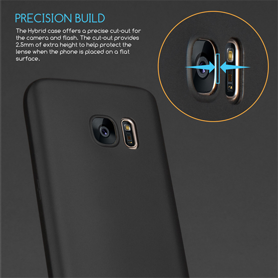Samsung Galaxy S7 Edge Matte Silicone Gel Case - Black