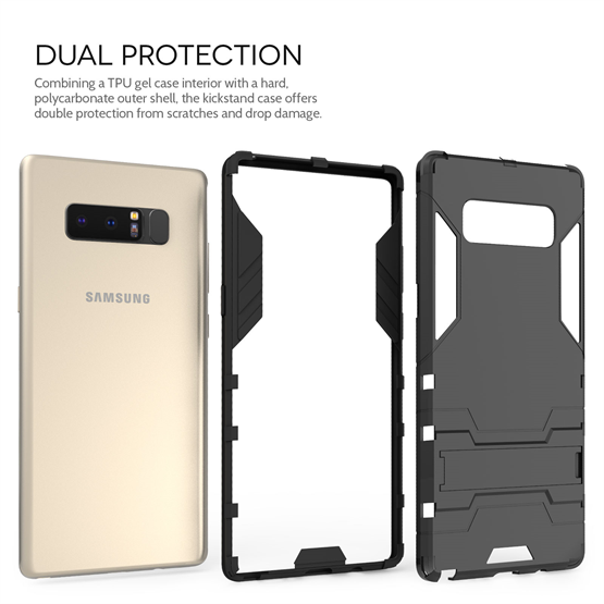 Samsung Galaxy Note 8 Armour Kickstand Case - Black