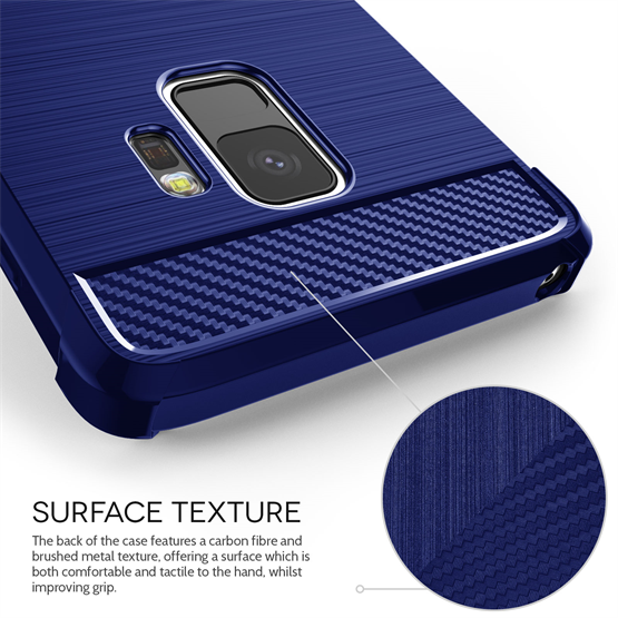 Caseflex Samsung Galaxy S9 Carbon Anti Fall TPU Case - Blue