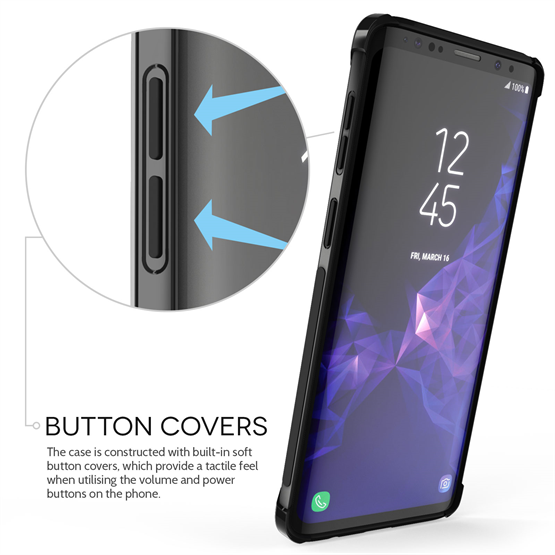 Caseflex Samsung Galaxy S9 Carbon Anti Fall TPU Case - Black