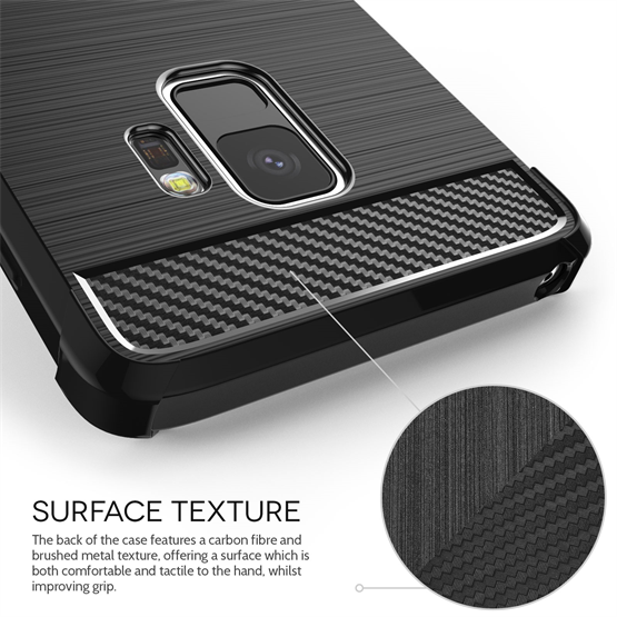 Caseflex Samsung Galaxy S9 Carbon Anti Fall TPU Case - Black