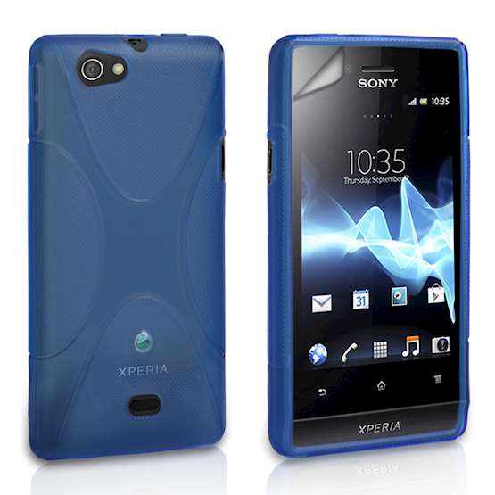 Yousave Accessories Sony Xperia Miro Silicone Gel X-Line Case - Blue