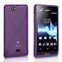 Yousave Accessories Sony Xperia Miro Silicone Gel X-Line Case - Purple