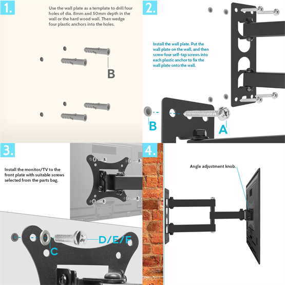 YouSave Accessories Slim Cantilever TV Wall Mount for 10